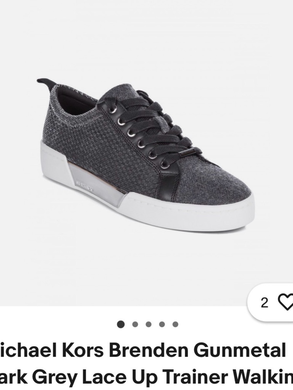 Michael Kors Brenden Dark Gray and White Lace-Up Sneaker